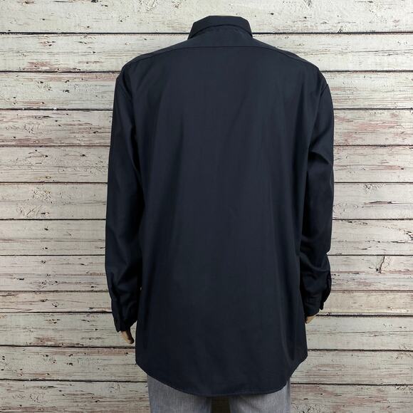 Dickies Work Wear Dark Gray Button Up Long Sleeve Shirt 2XLT TALL Chest Pocket - Picture 2 of 6